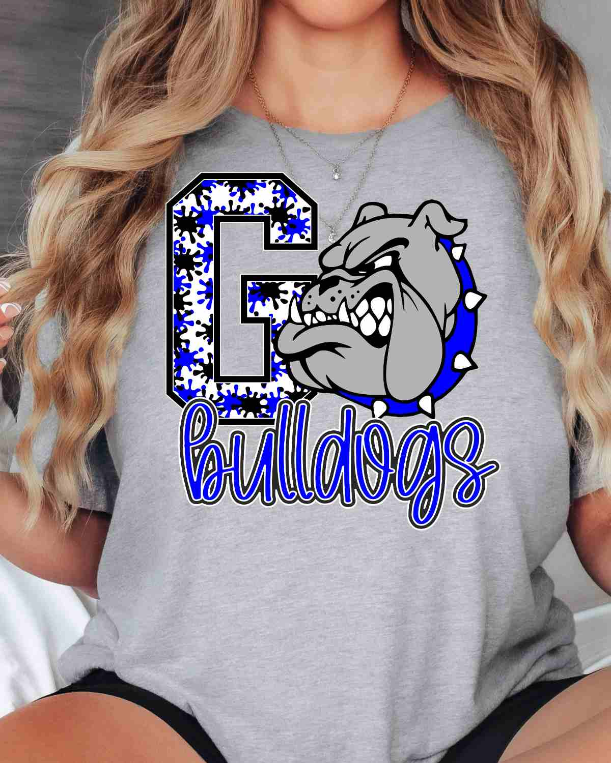 Go Bulldogs Splatter DTF Transfer