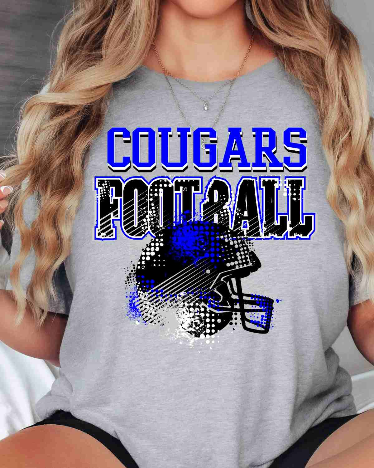 Cougars Football Grunge Helmet DTF Transfer