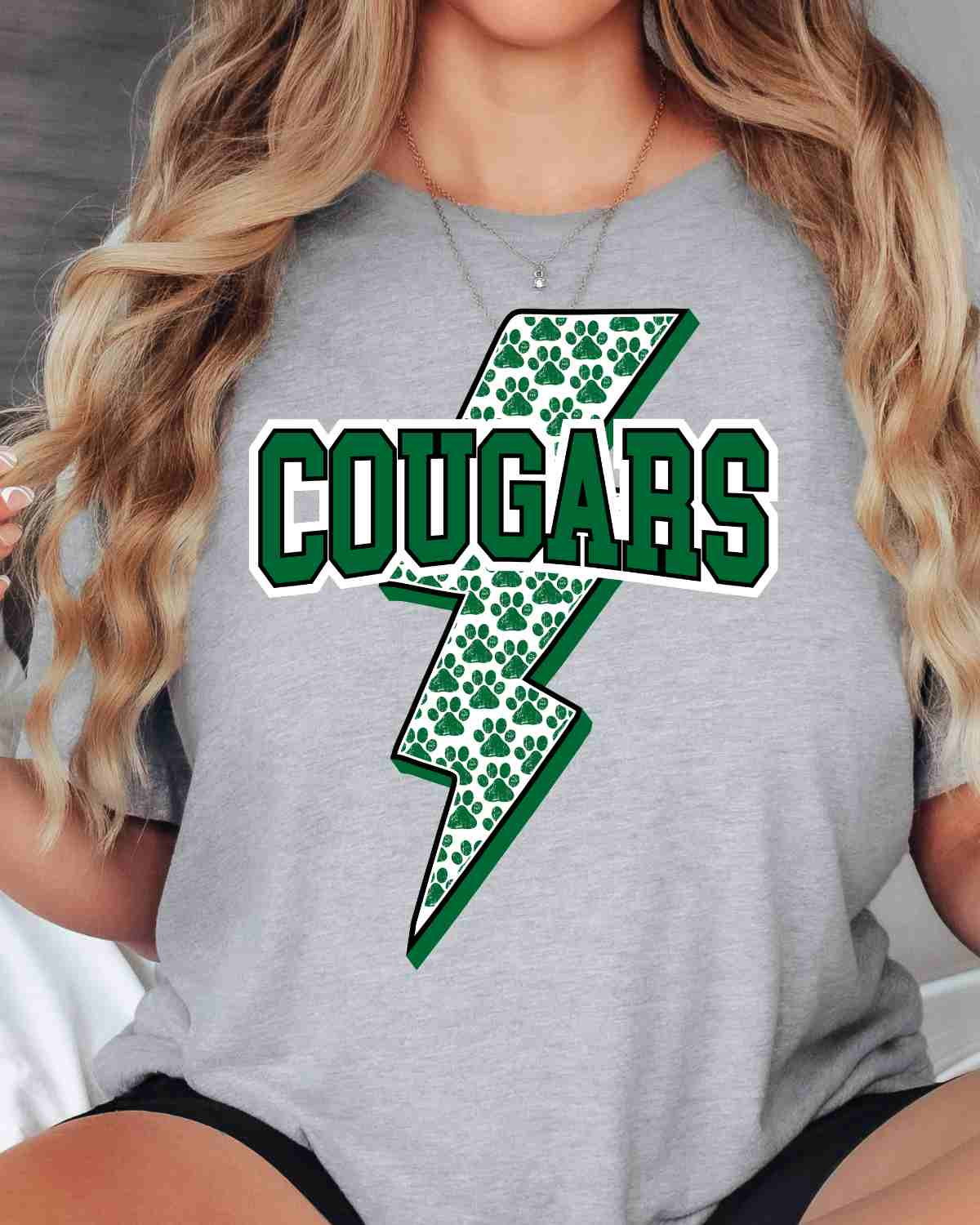 Cougars Lightning Bolt DTF Transfer