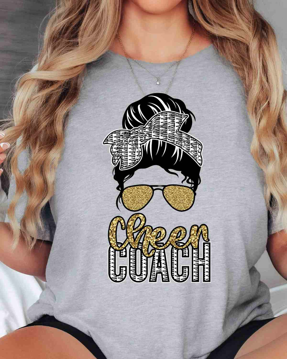 Cheer Coach Messy Bun DTF Transfer