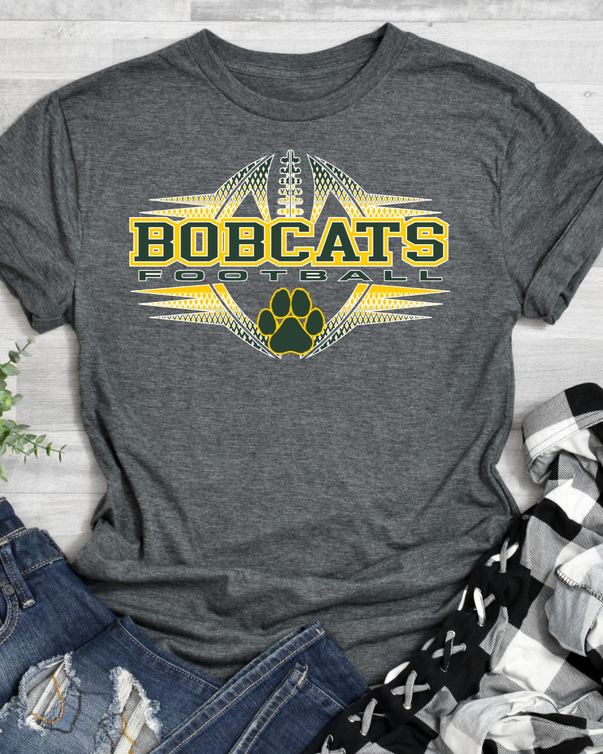 Bobcats Football Halftone DTF Transfer