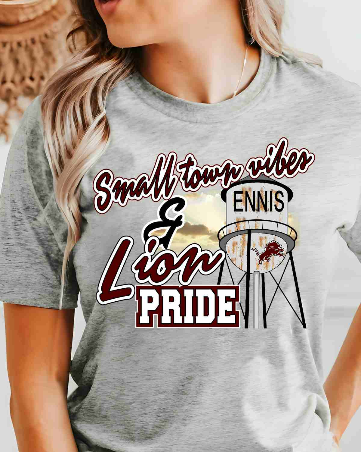 Small Town Vibes & Ennis Lion Pride DTF Transfer