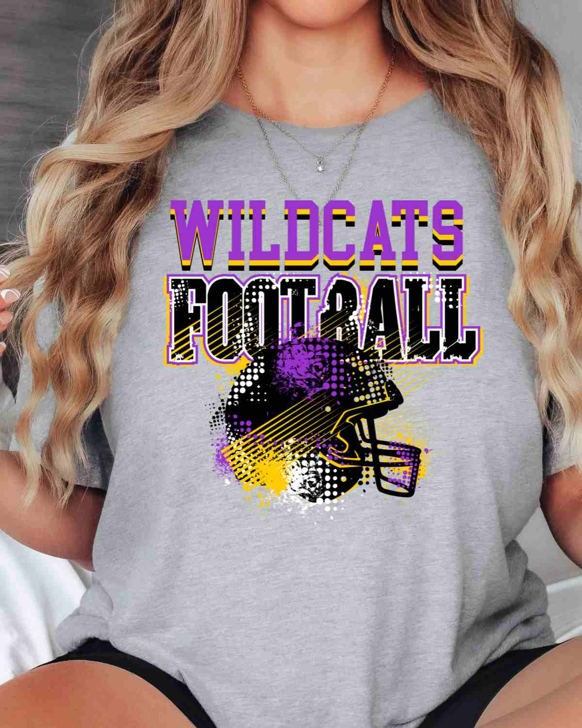 Wildcats Football Helmet Grunge DTF Transfer