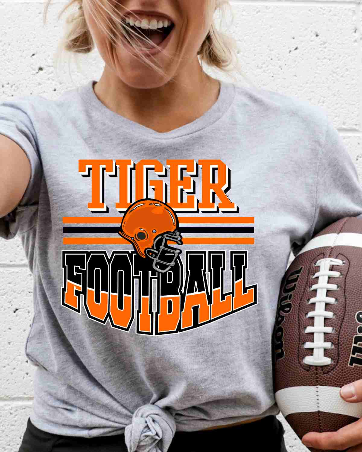 Tigers Football Helmet in Middle DTF Transfer