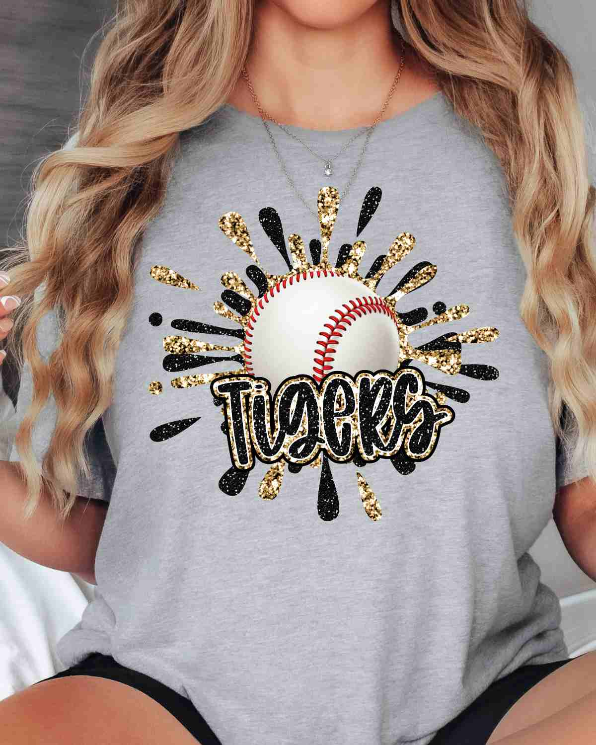 Tigers Splatter Baseball DTF Transfer