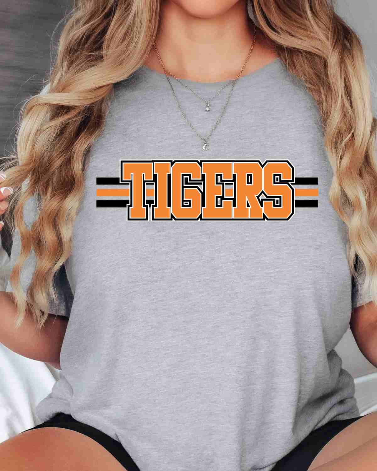 Tigers Word Striped DTF Transfer