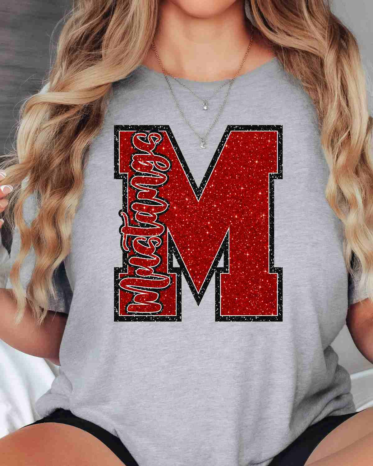 Mustangs Glitter Letter DTF Transfer