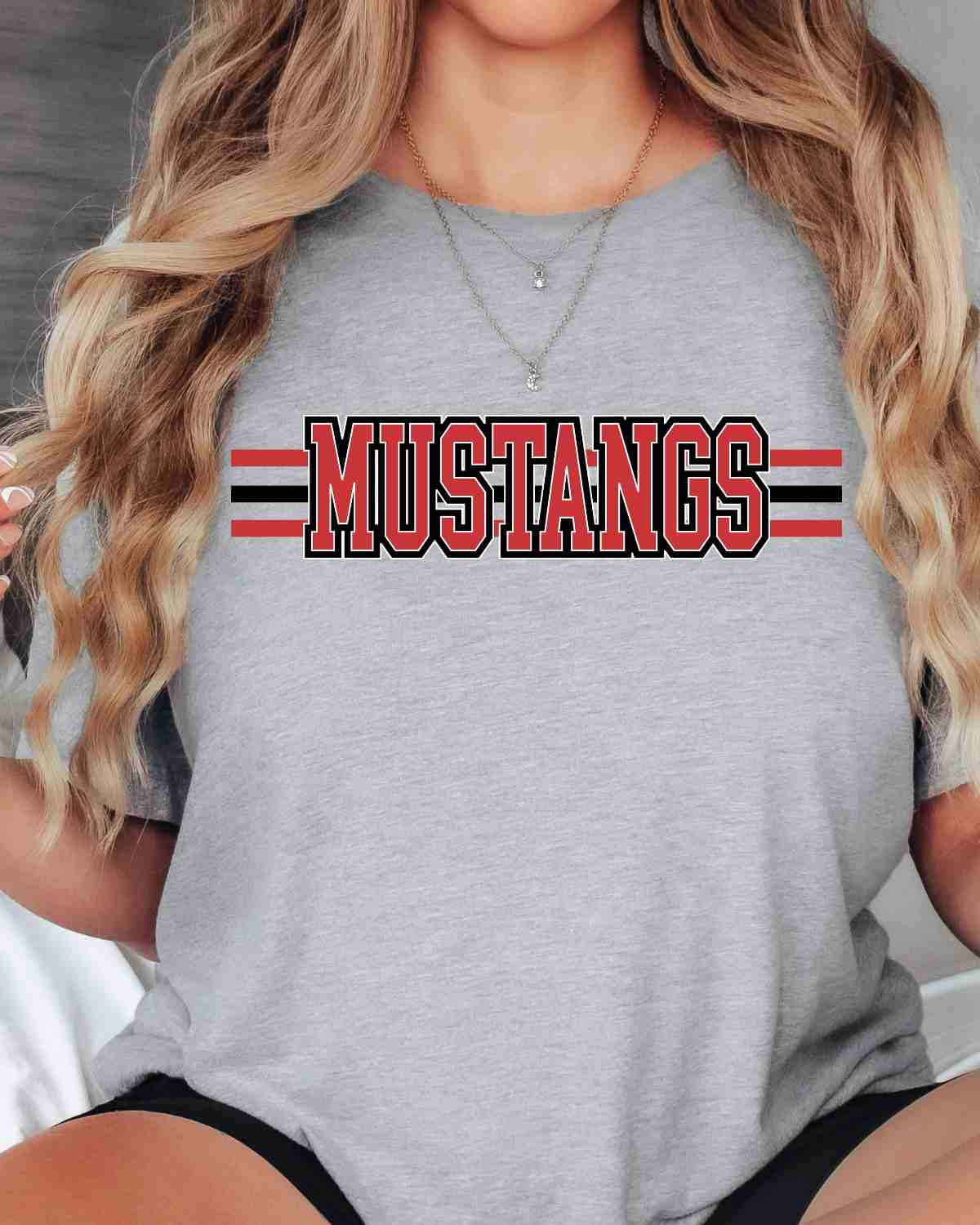 Mustangs Word with Lines DTF Transfer