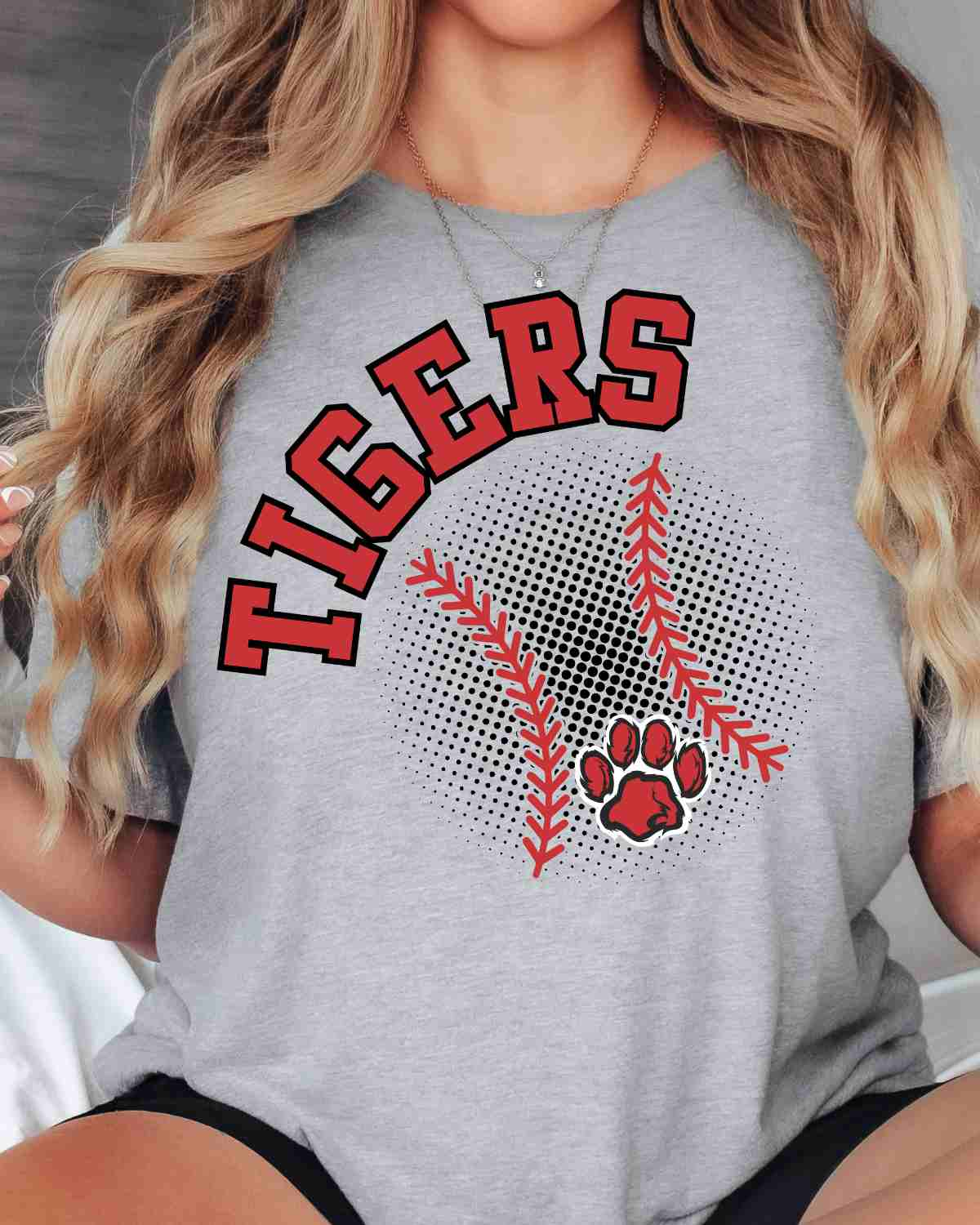 Tiger Baseball Halftone DTF Transfer