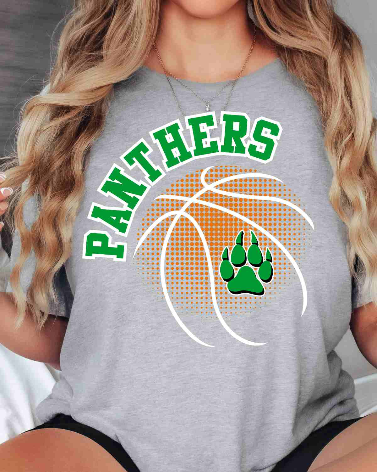 Panthers Basketball Halftone Ball DTF Transfer