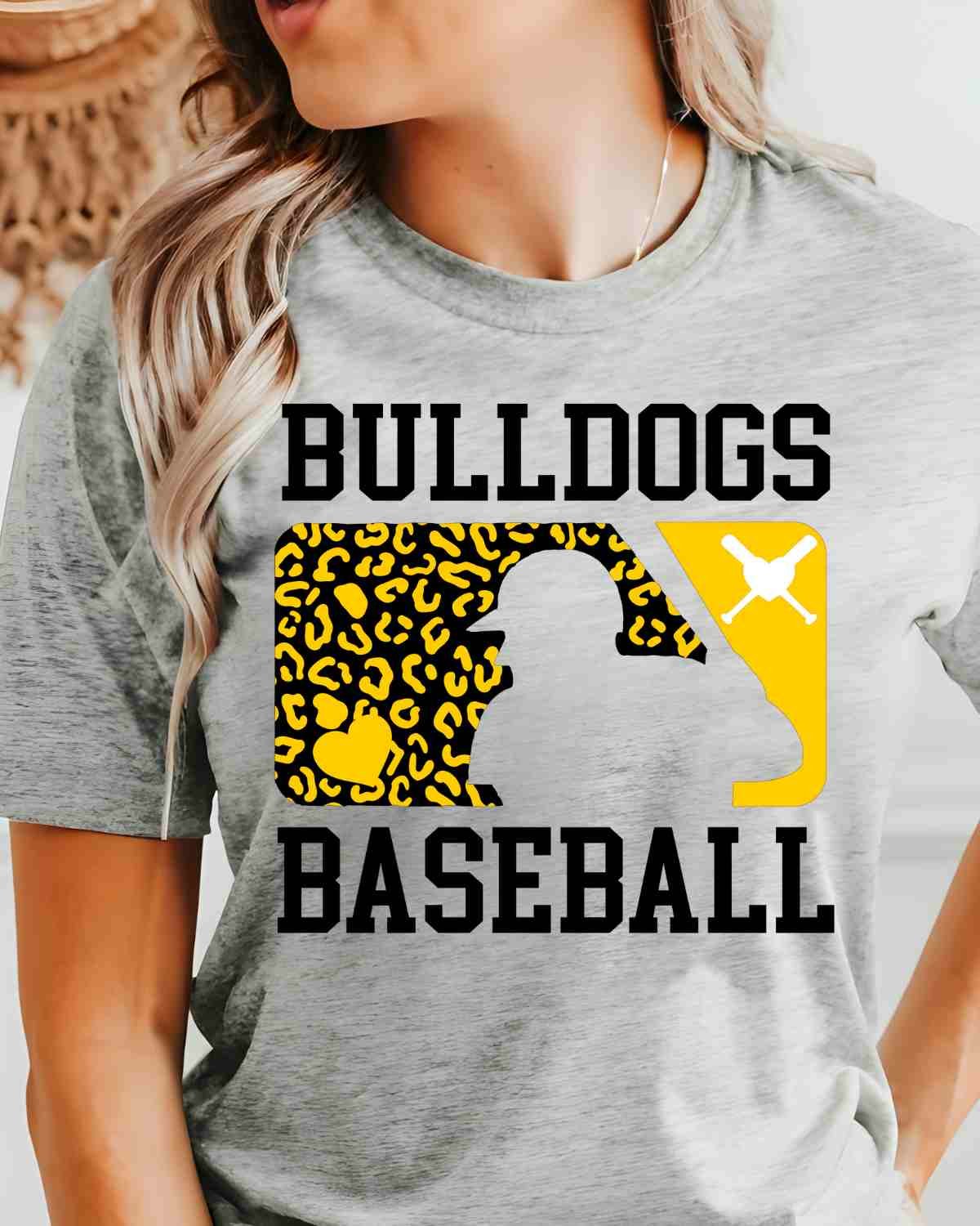 Bulldogs Baseball Leopard Man DTF Transfer