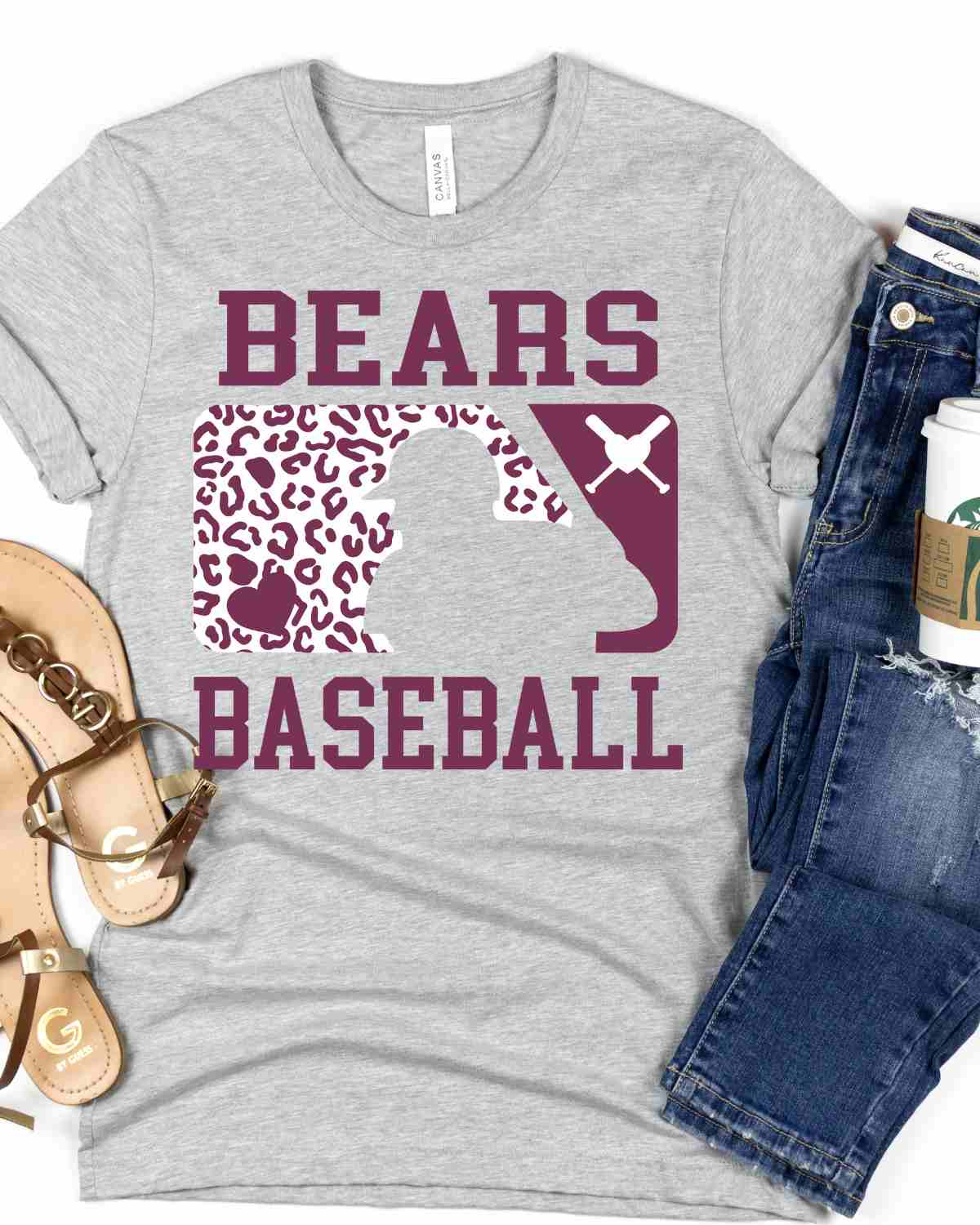 Bears Baseball Leopard Man DTF Transfer