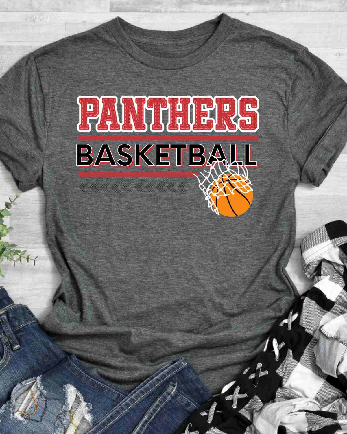 Panthers Basketball Arrows & Hoop DTF Transfer