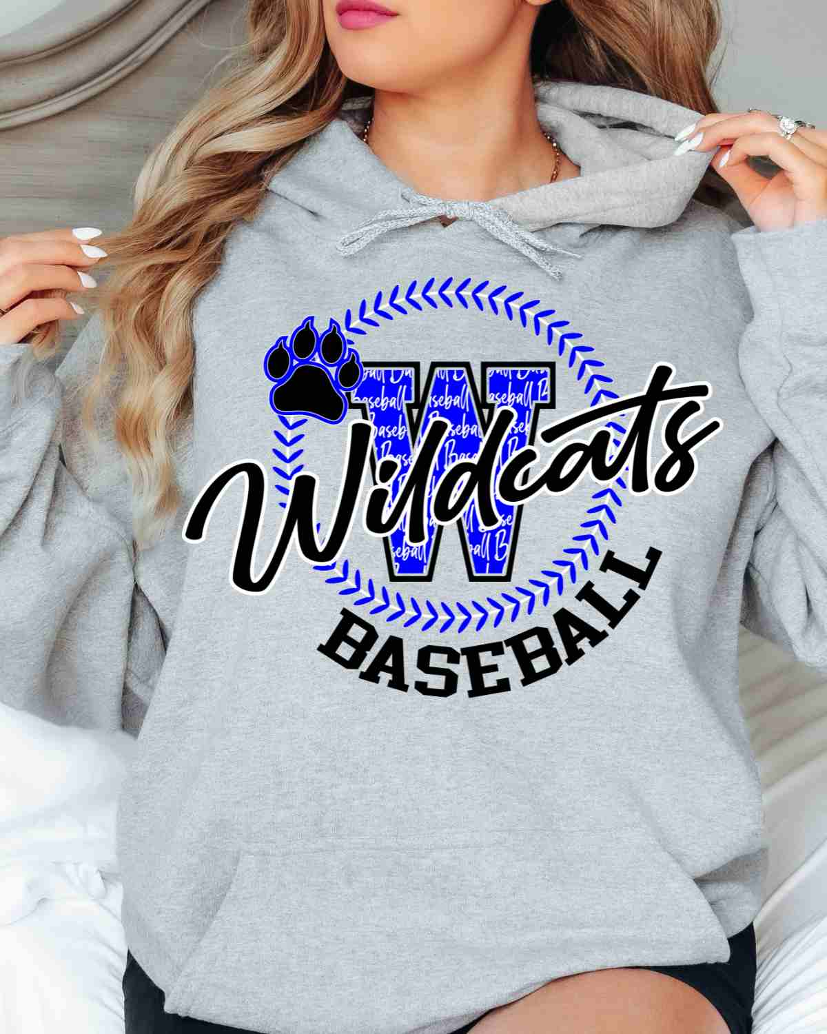 Wildcats Baseball Lace Circle DTF Transfer