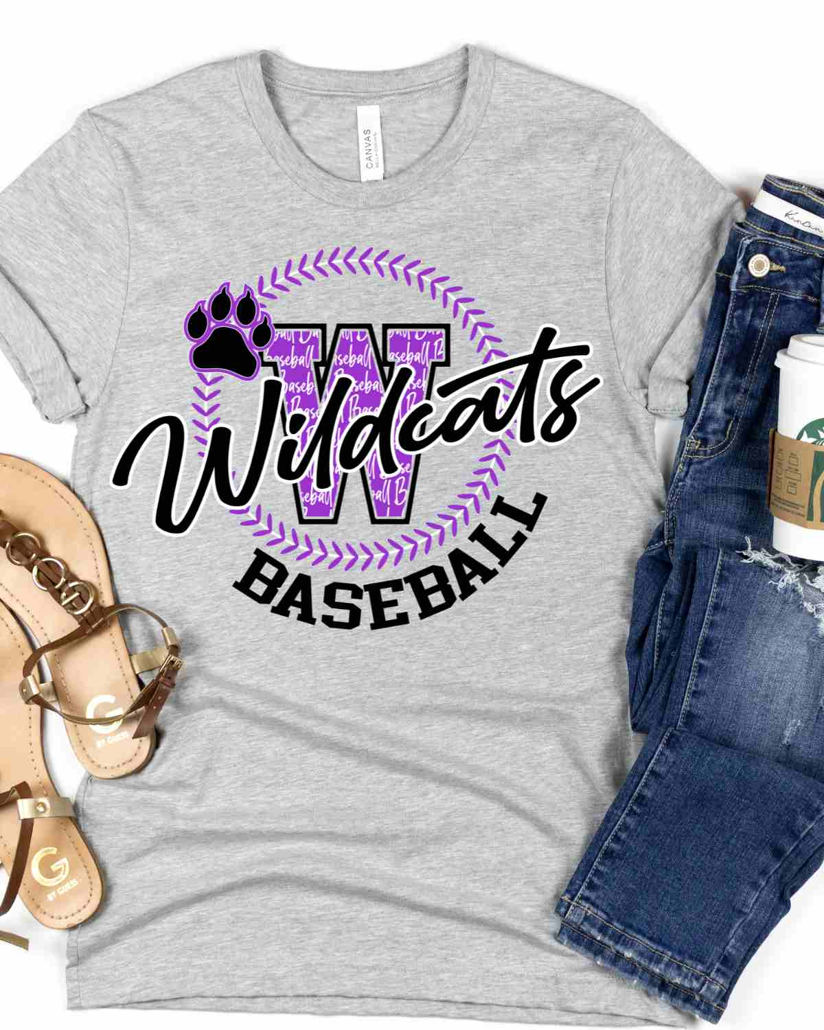 Wildcats Baseball Lace Circle DTF Transfer