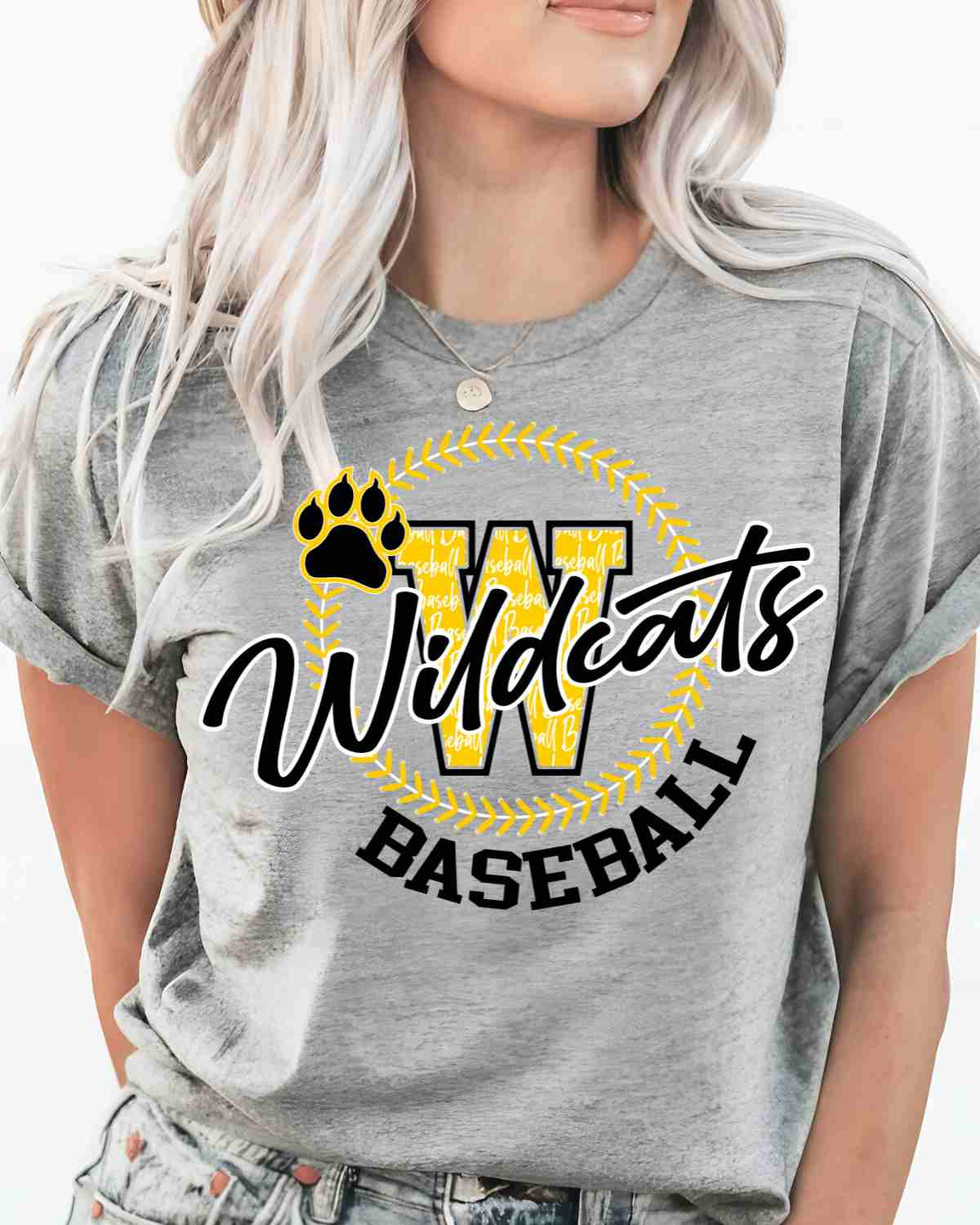 Wildcats Baseball Lace Circle DTF Transfer