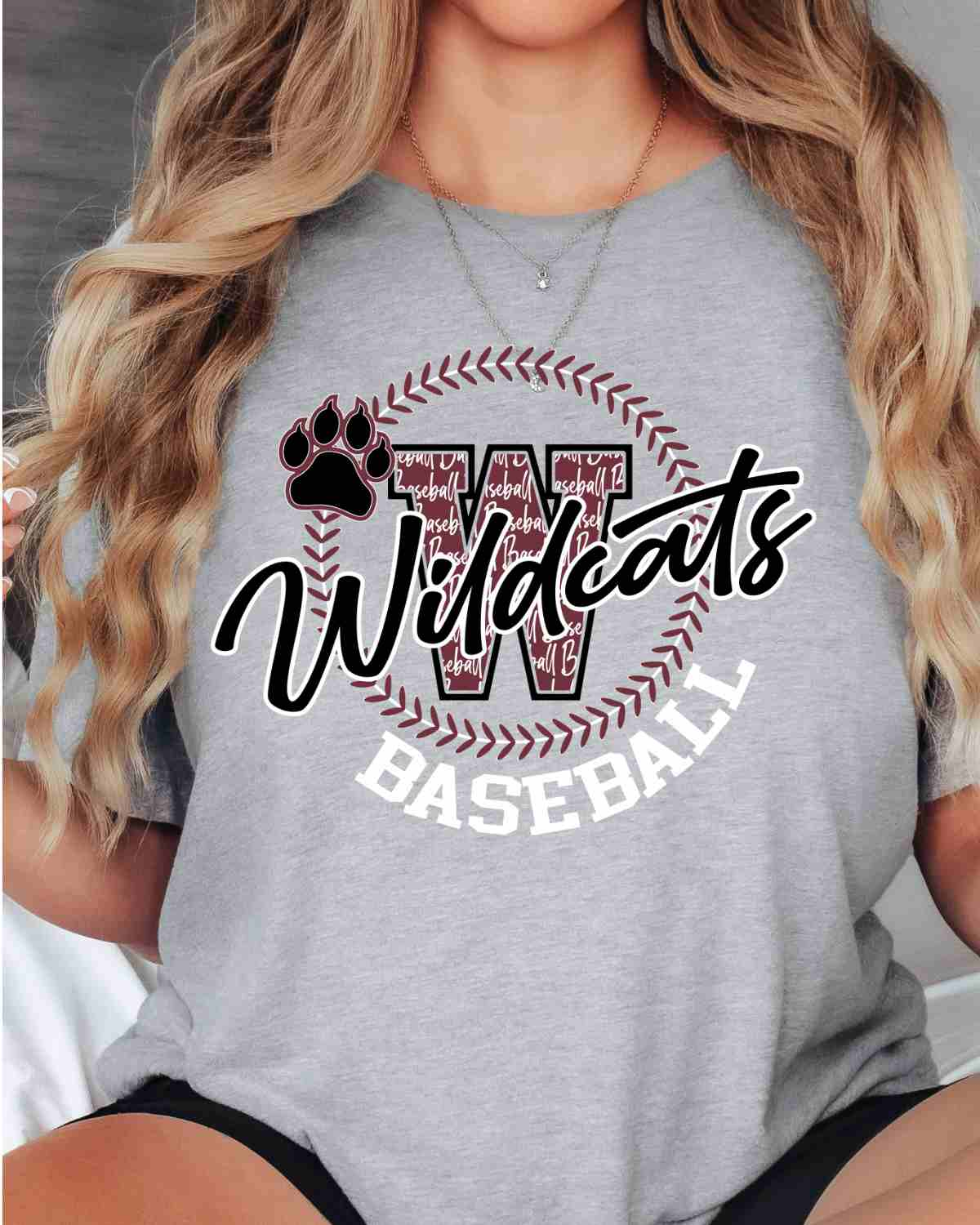 Wildcats Baseball Lace Circle DTF Transfer