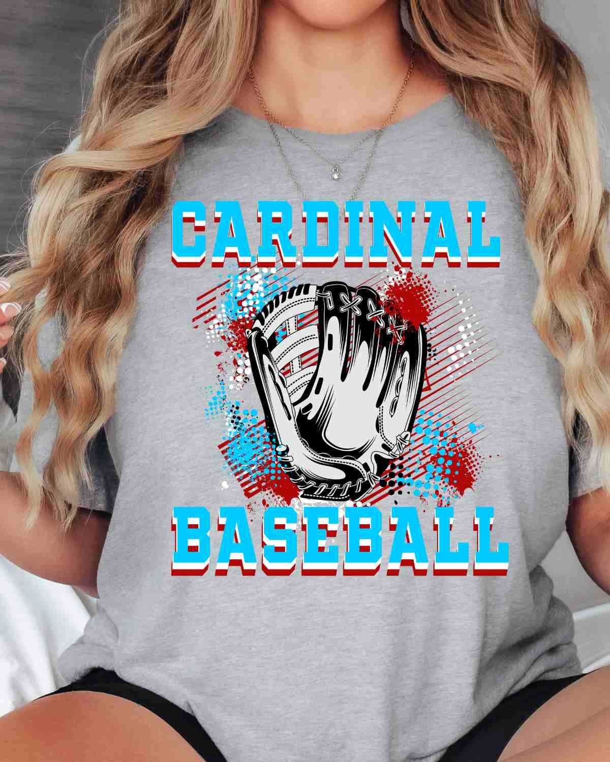 Cardinal Baseball Grunge Glove DTF Transfer