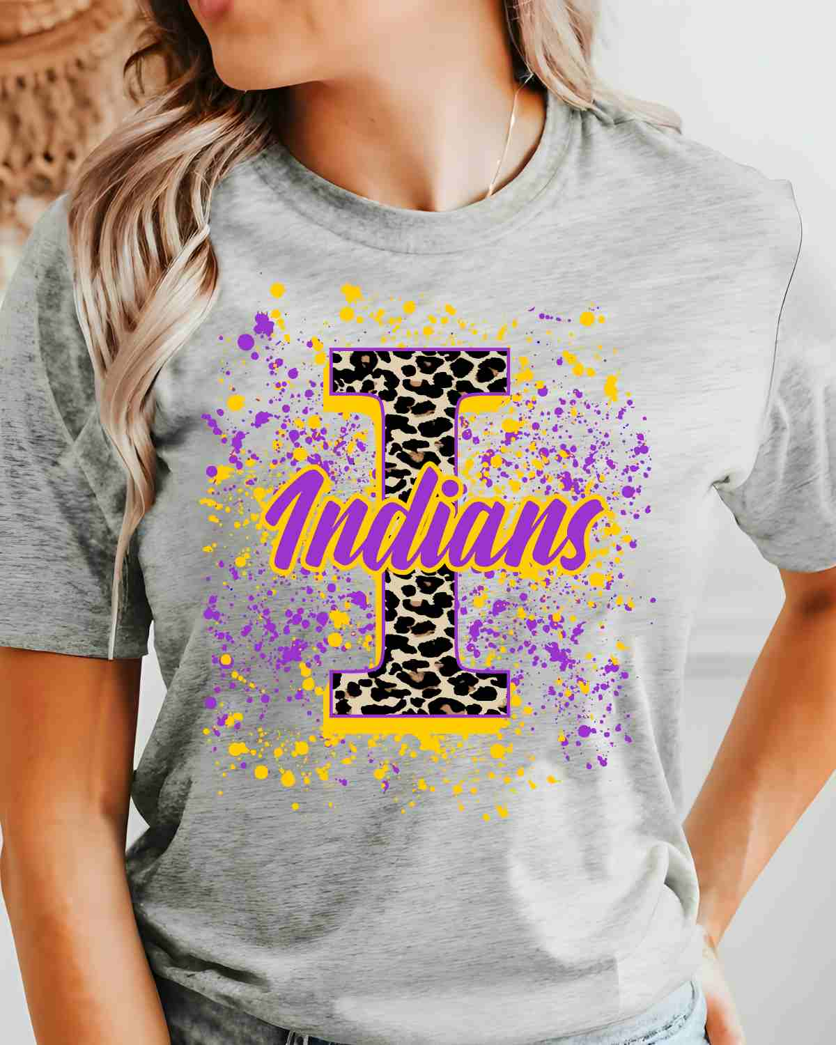 Indians Letter Splatter DTF Transfer