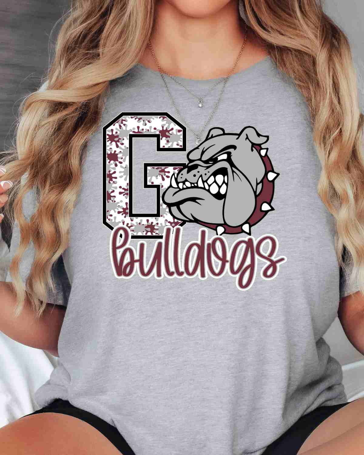 Go Bulldogs Splatter DTF Transfer