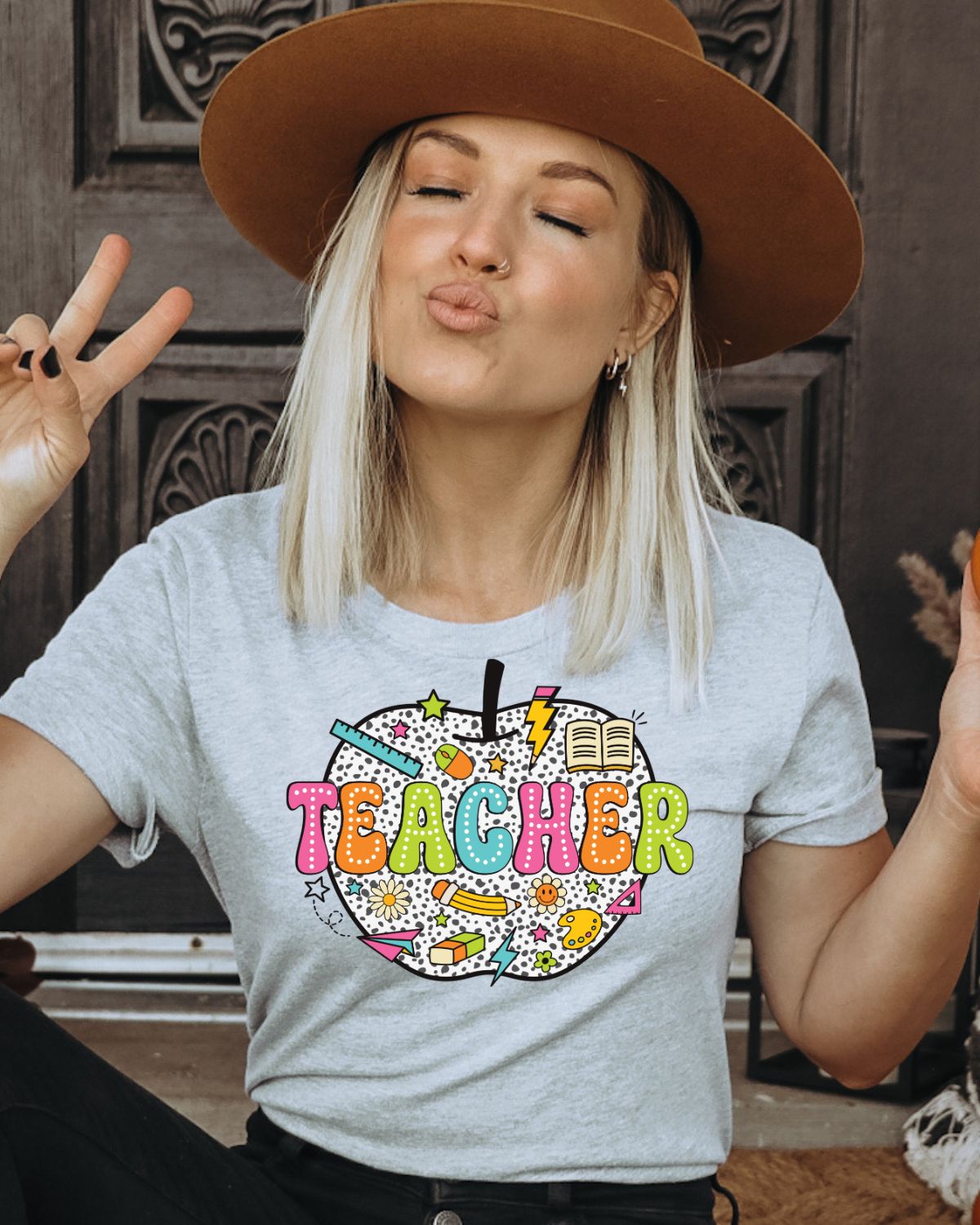 Teacher Apple Polka Dots DTF Transfer