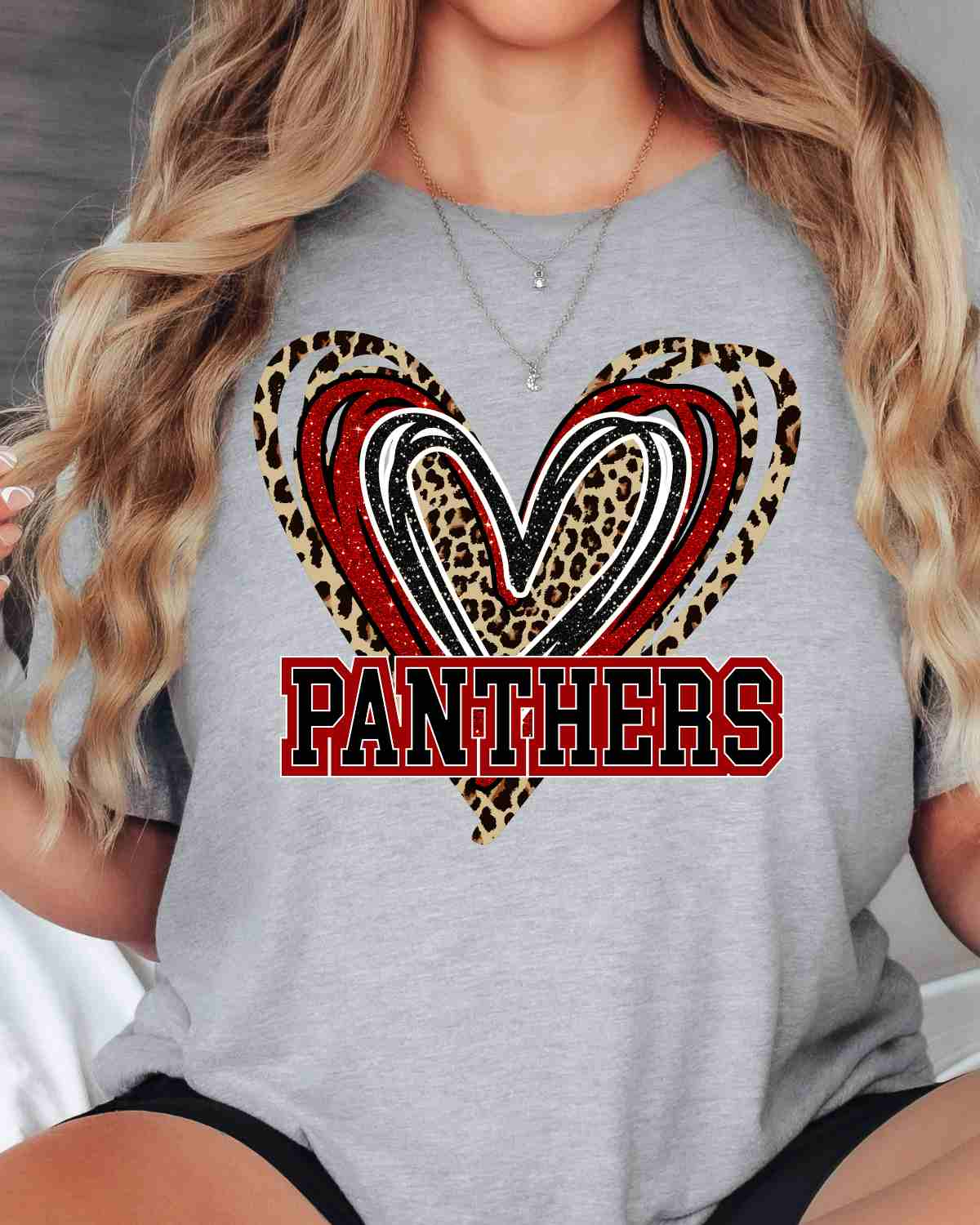 Panthers Triple Heart DTF Transfer