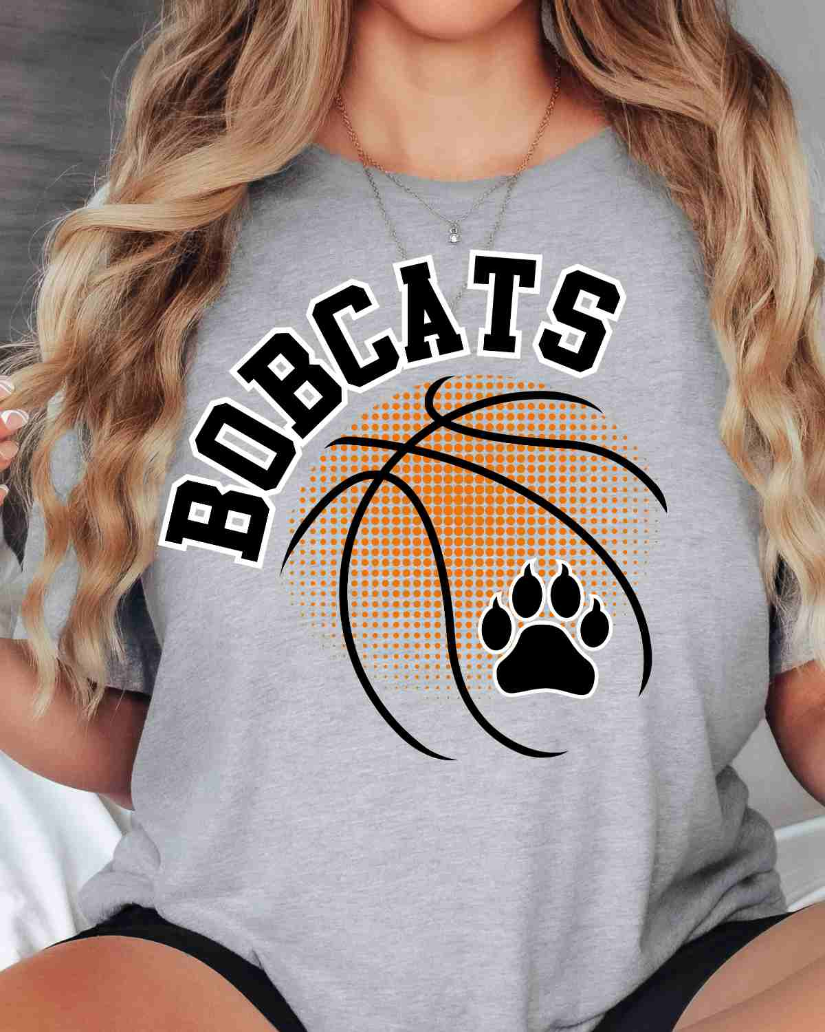 Bobcats Basketball Halftone Ball DTF Transfer