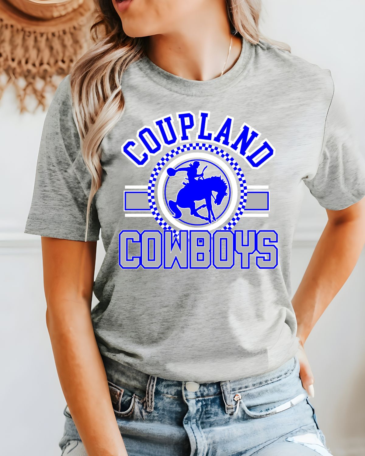 Coupland Cowboys Checkered Logo DTF Transfer