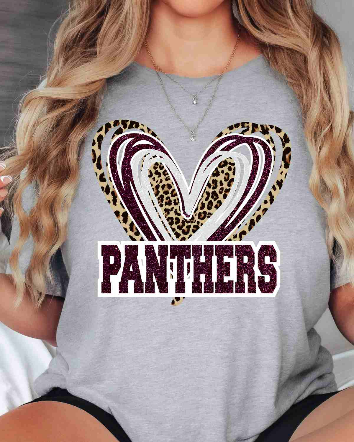 Panthers Triple Heart DTF Transfer