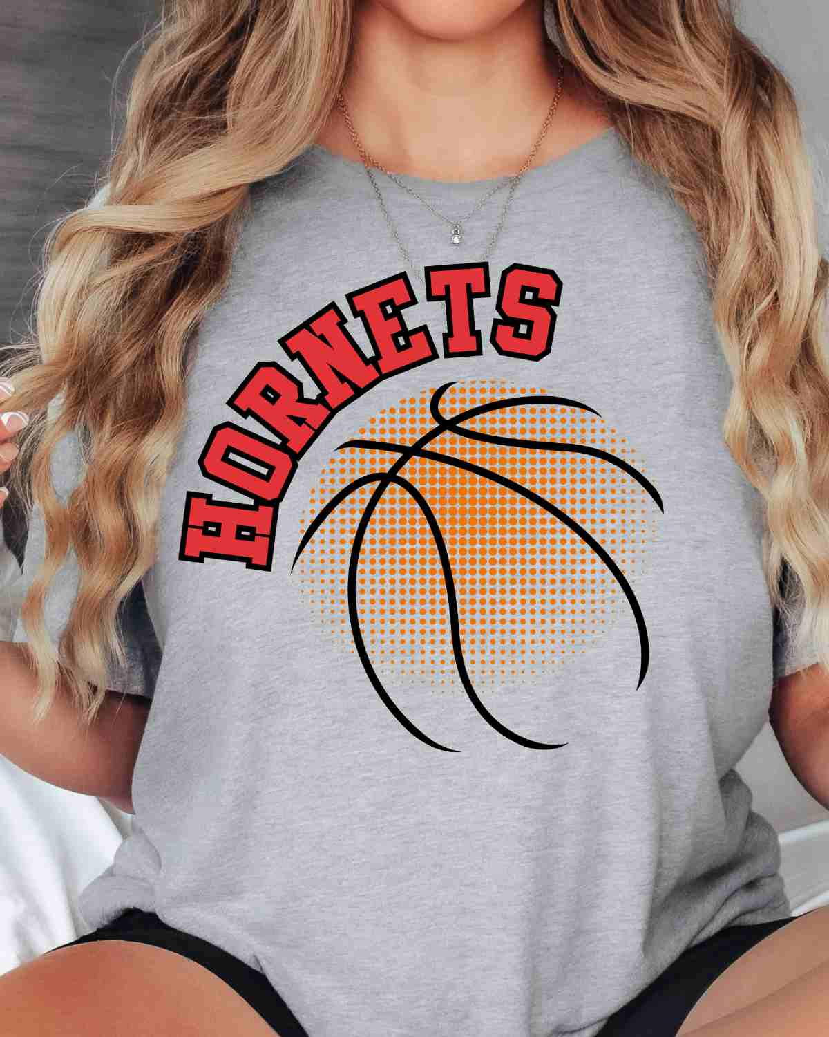 Hornets Basketball Halftone DTF Transfer