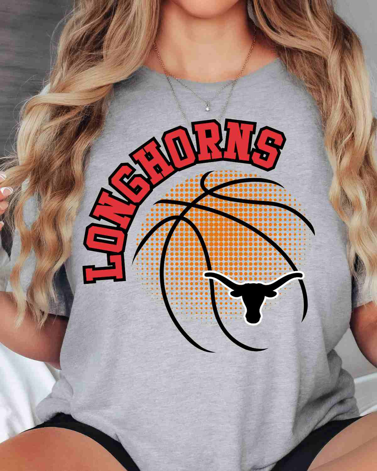 Longhorns Basketball Halftone DTF Transfer