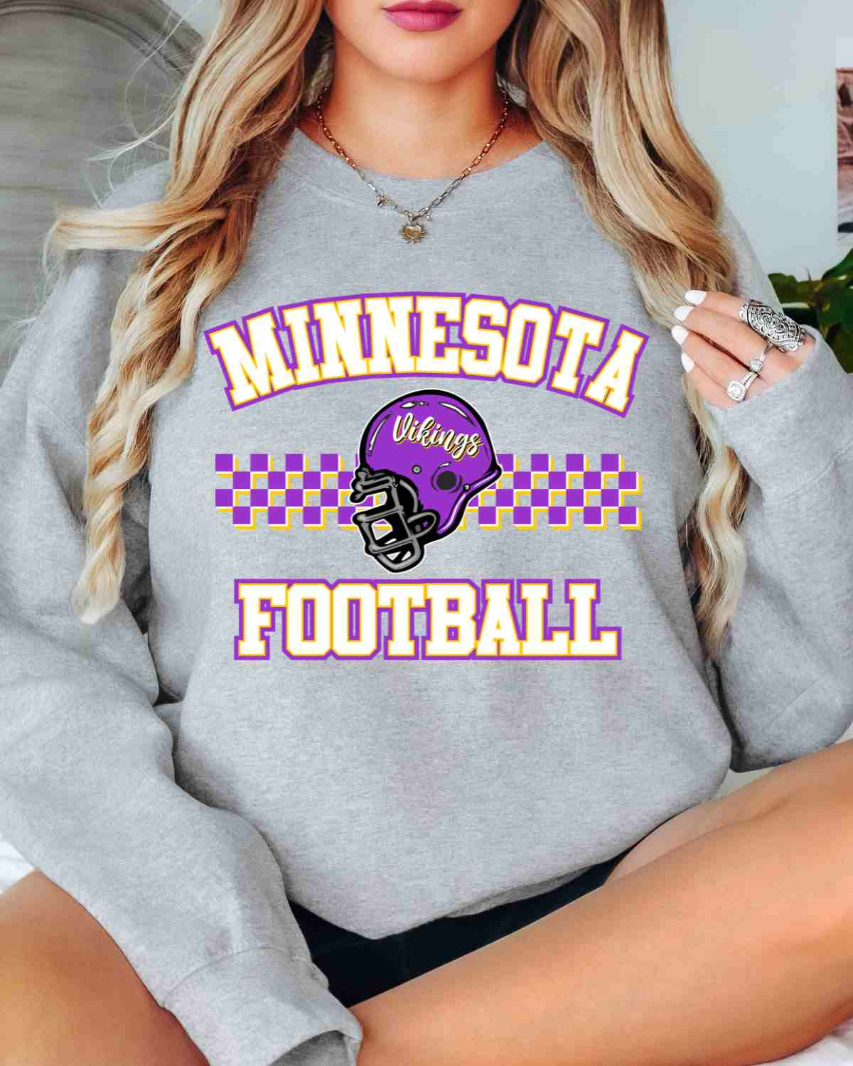 Minnesota Football Checkered Helmet DTF Transfer