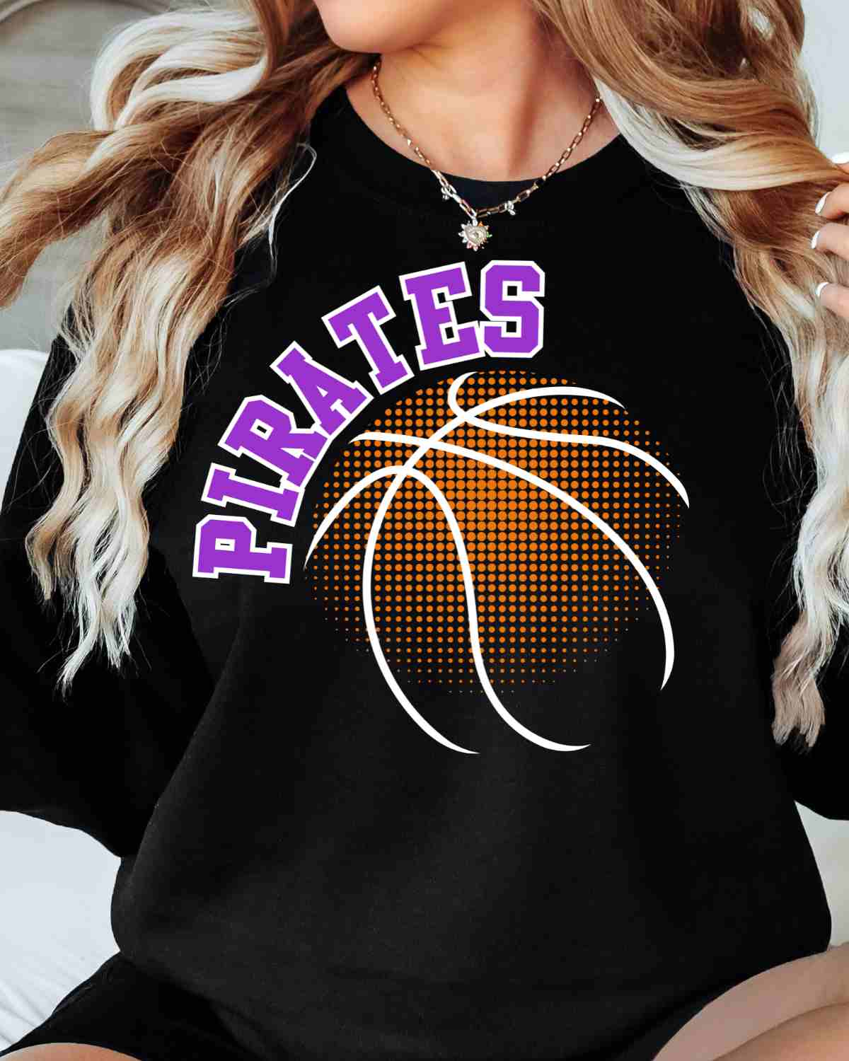 Pirates Basketball Halftone Ball DTF Transfer