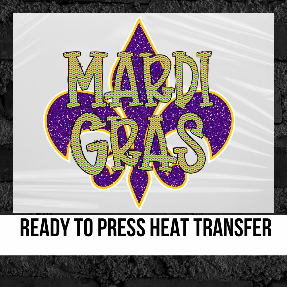 Mardi Gras Fleur de Lis DTF Transfer