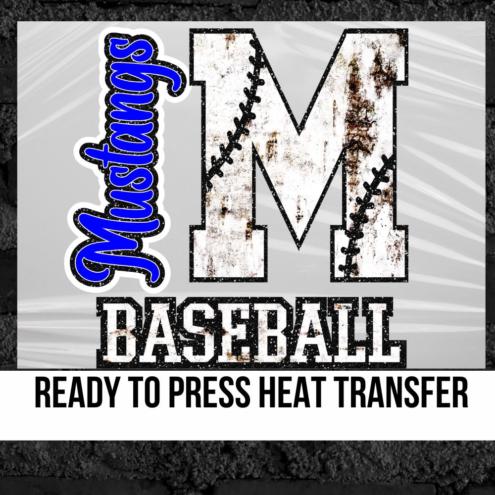 Mustangs Baseball Letter Rusted DTF Transfer