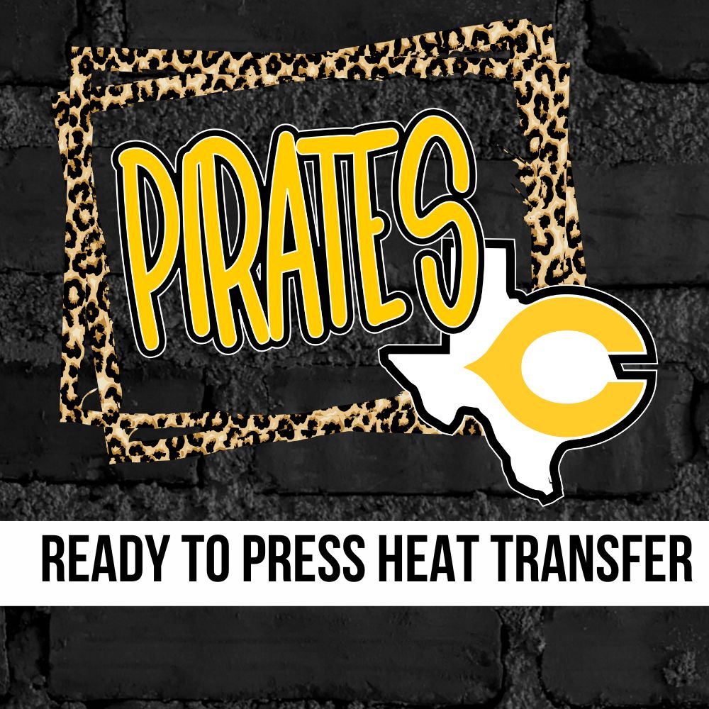 Texas C Pirates Leopard Border DTF Transfer