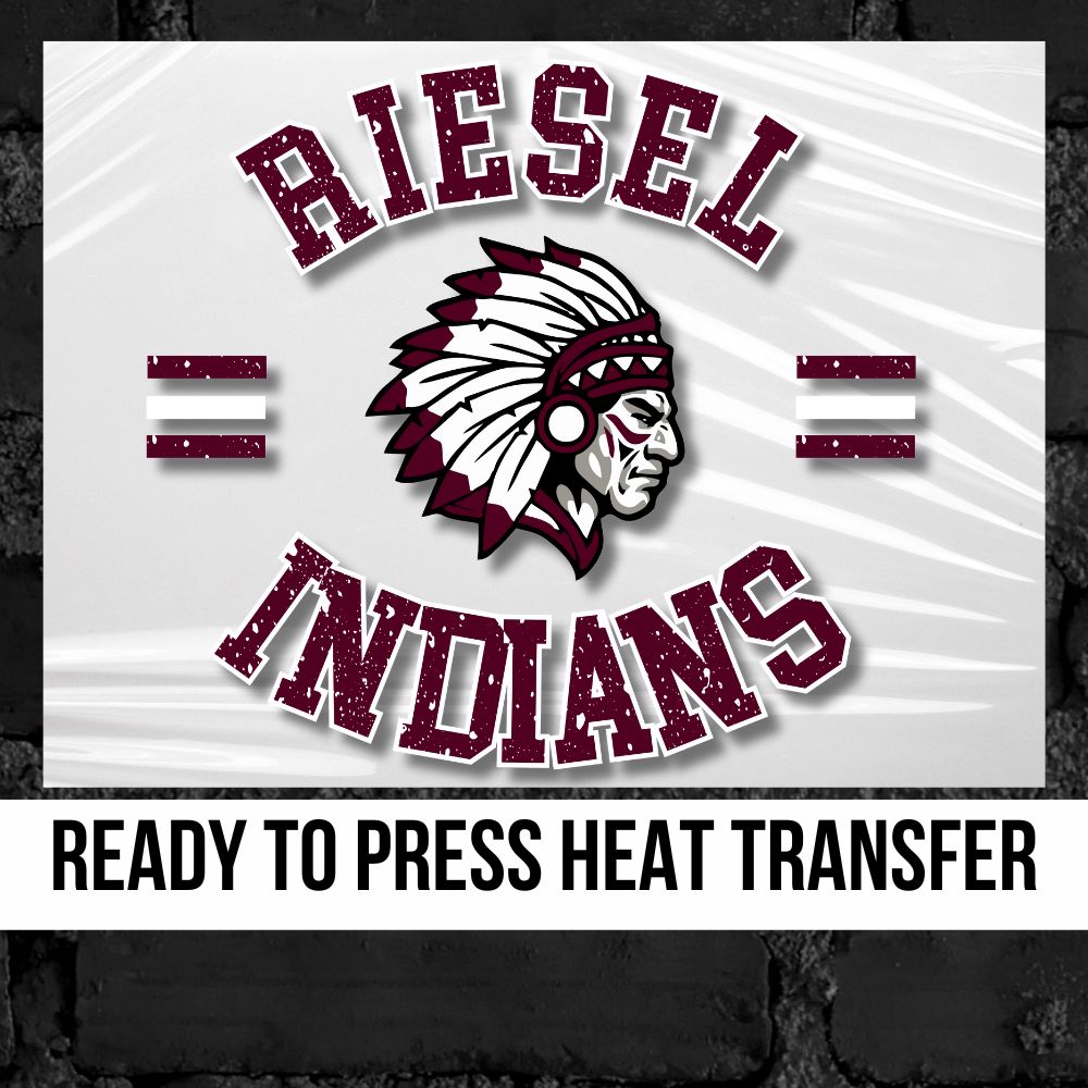 Riesel Indians Circle Mascot DTF Transfer