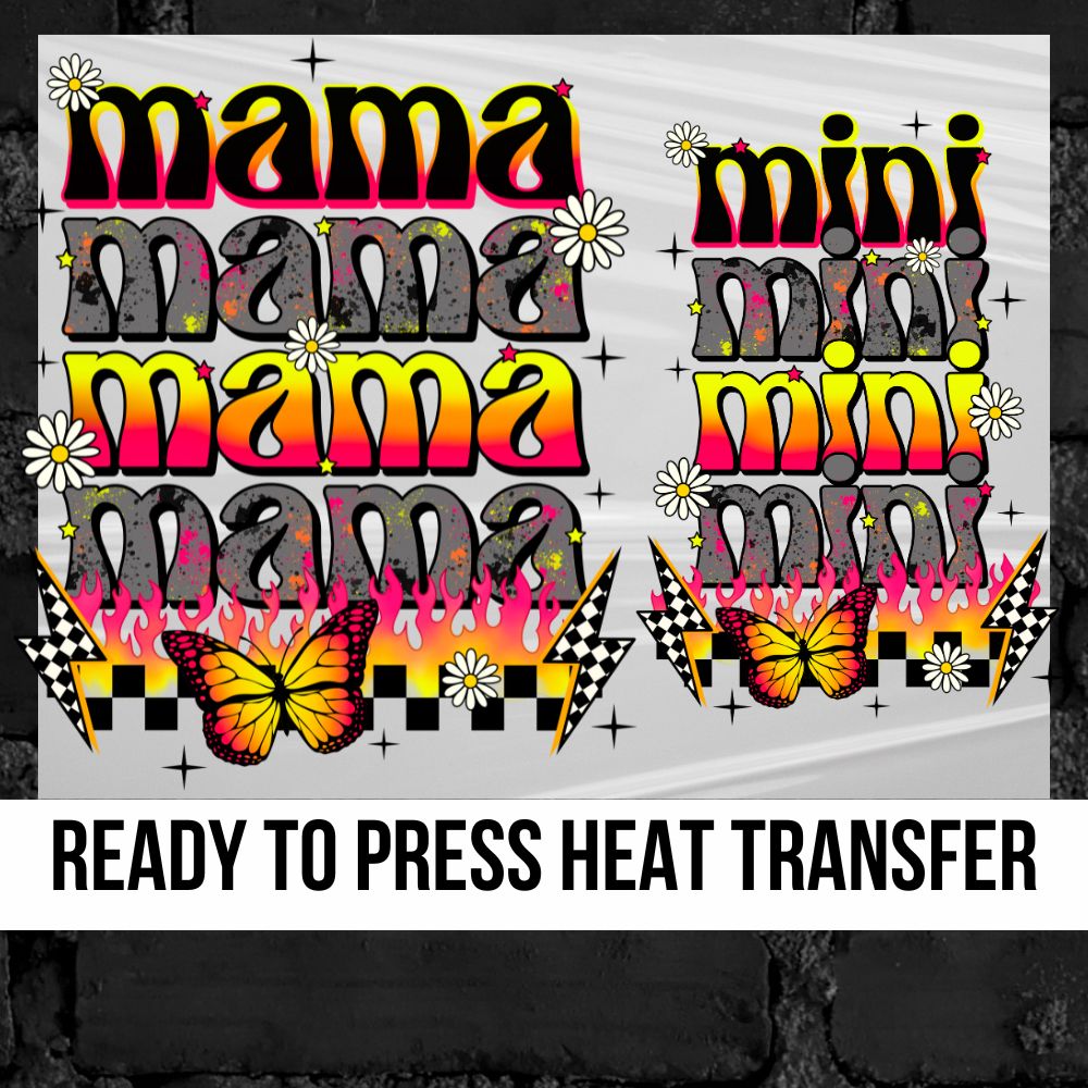 Mama Mini Grunge Butterflies DTF Transfers