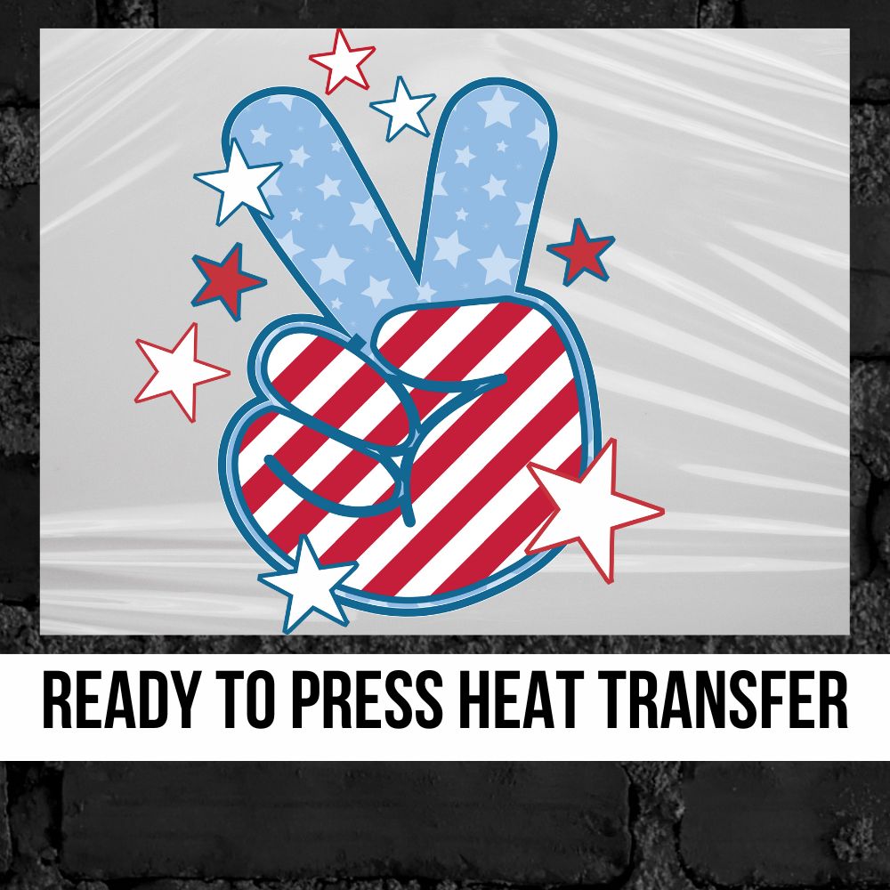 Patriotic Peace Sign DTF Transfer