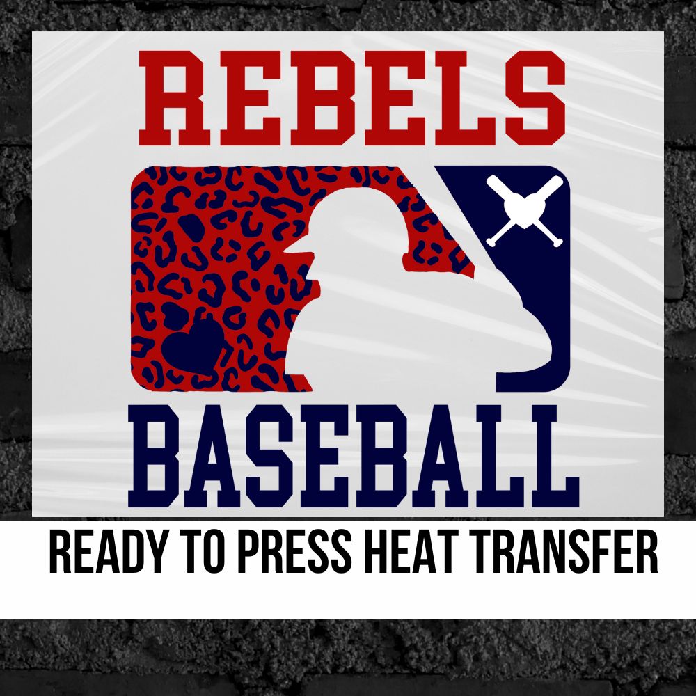 Rebels Leopard Baseball Man DTF Transfer