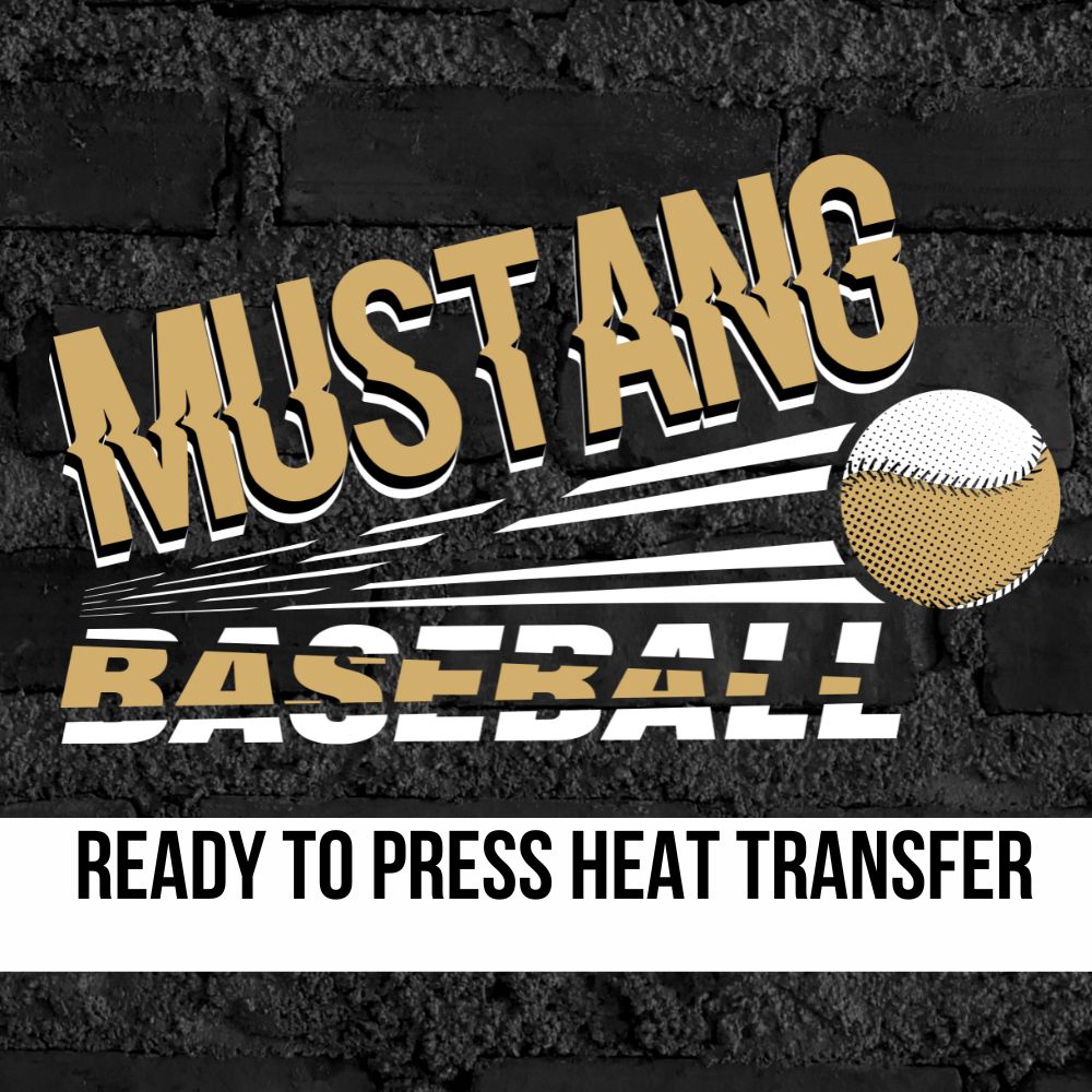 Mustang Baseball Angled DTF Transfer