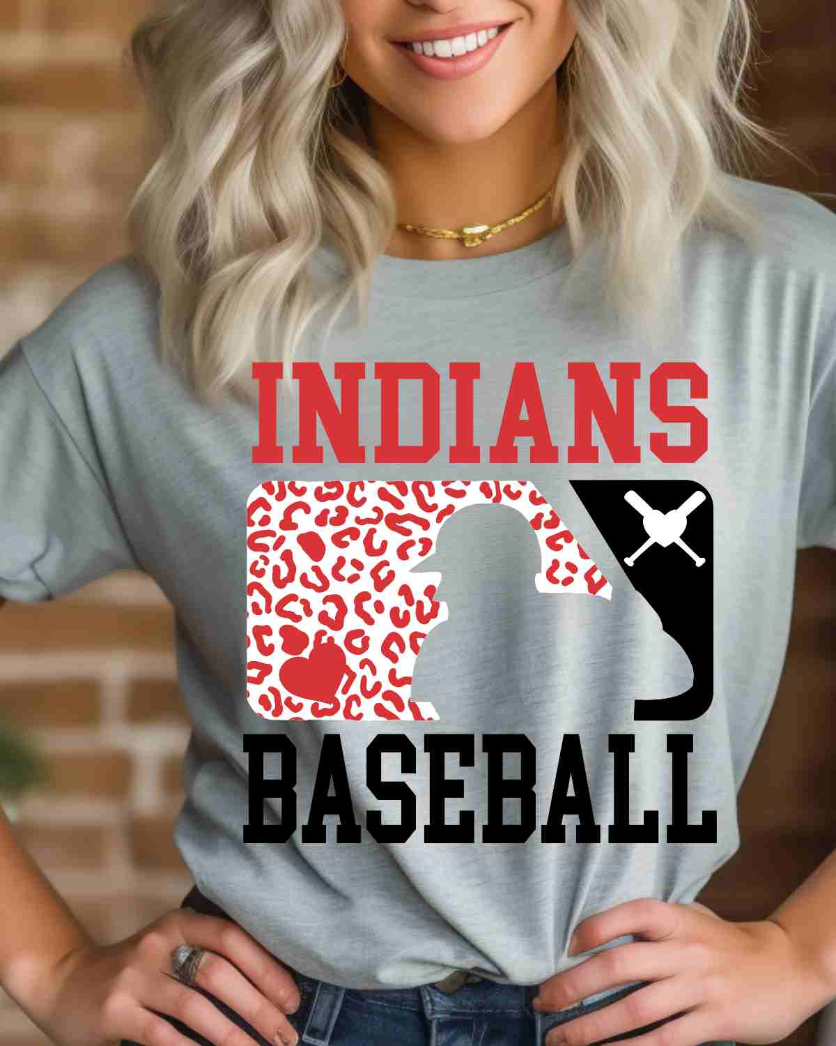 Indians Baseball Leopard Man DTF Transfer