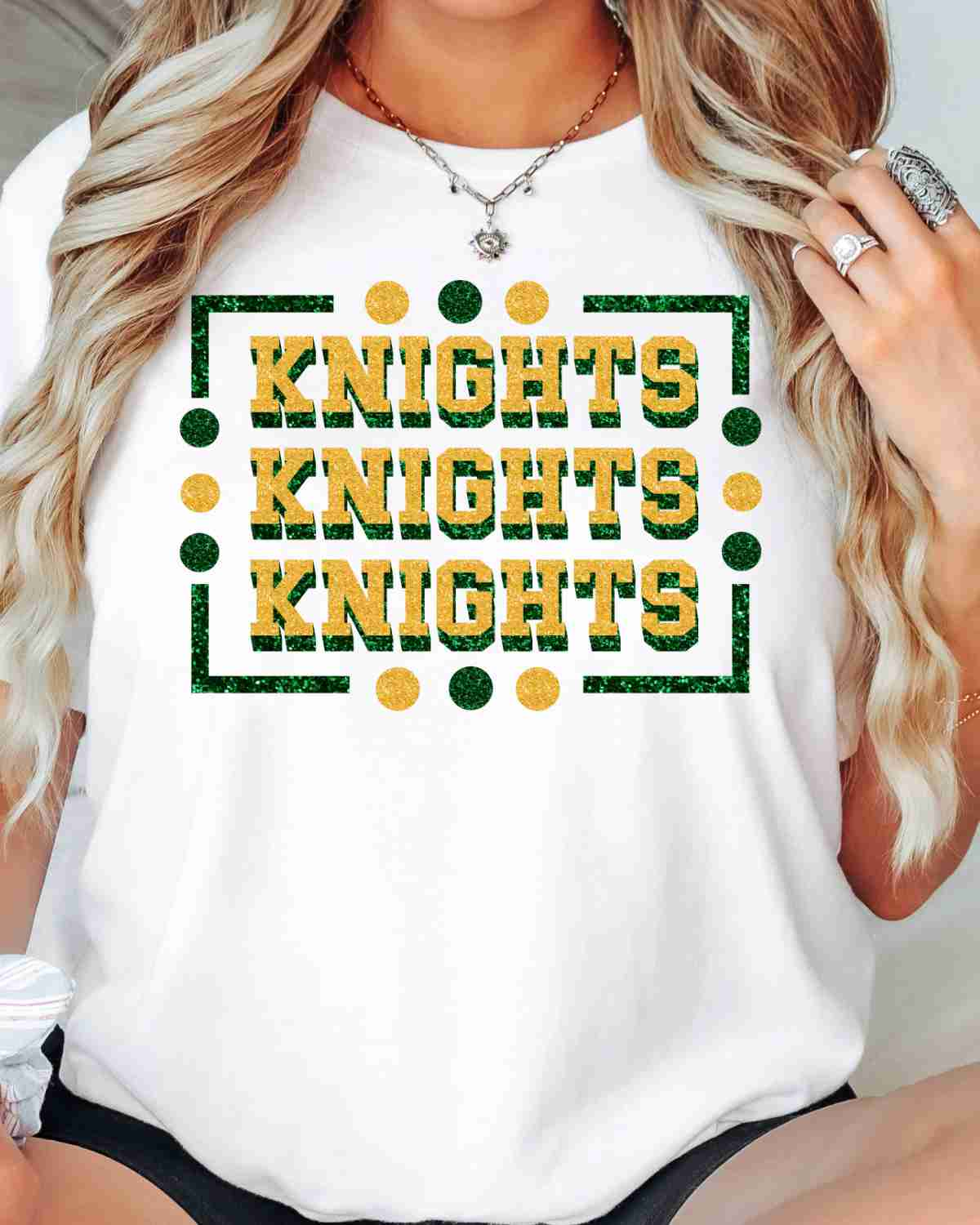 Knights Rectangle with Dots DTF Transfer