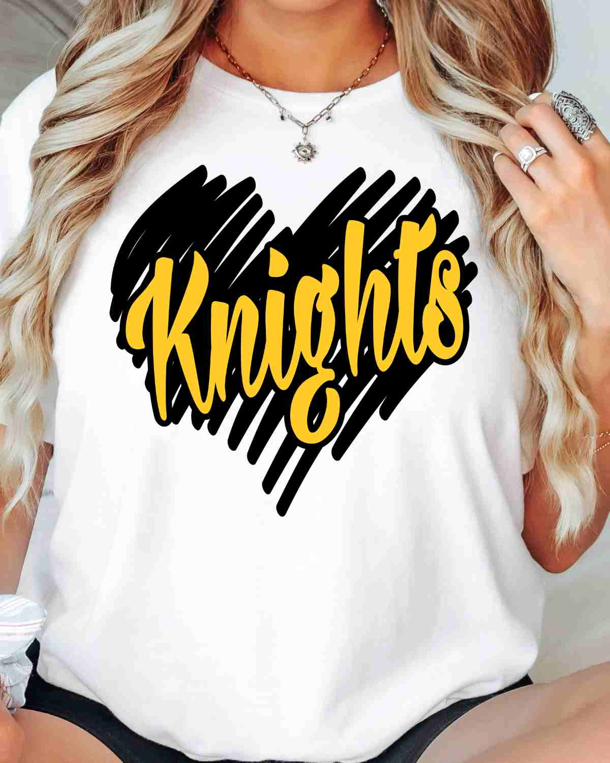 Knights Scribble Heart DTF Transfer