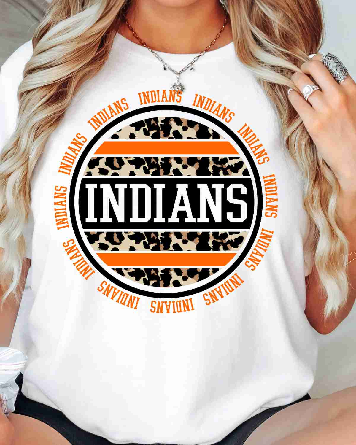 Indians Leopard Circle DTF Transfer