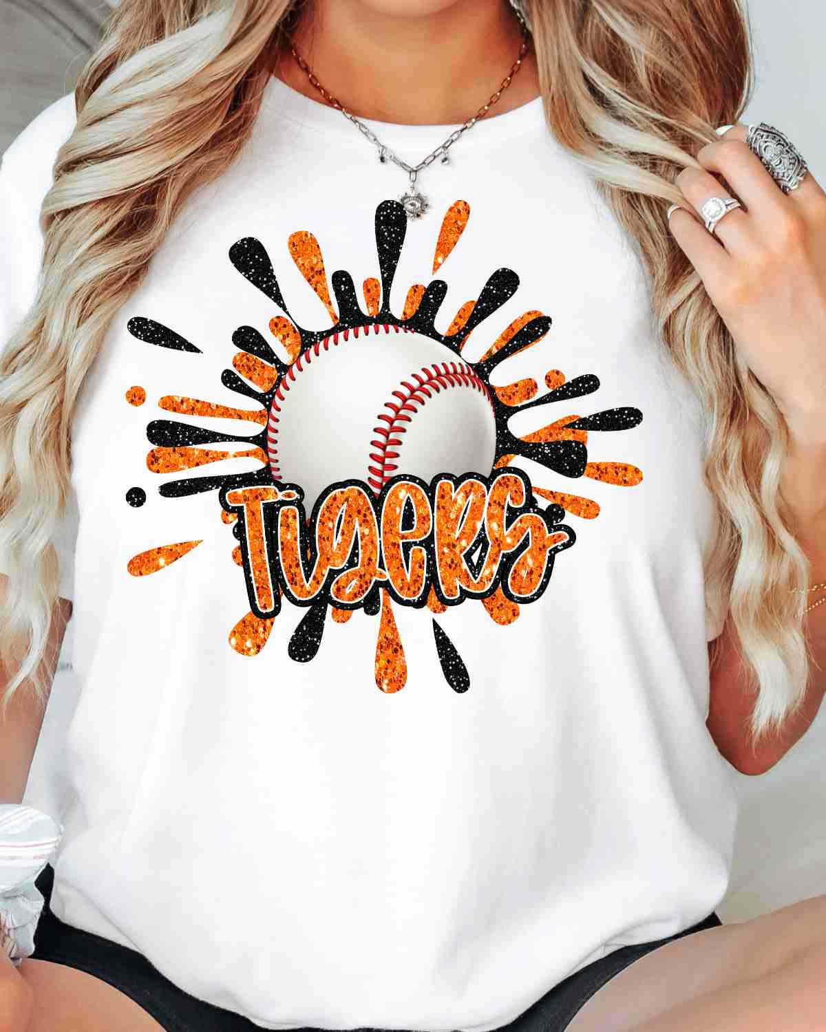 Tigers Splatter Baseball DTF Transfer