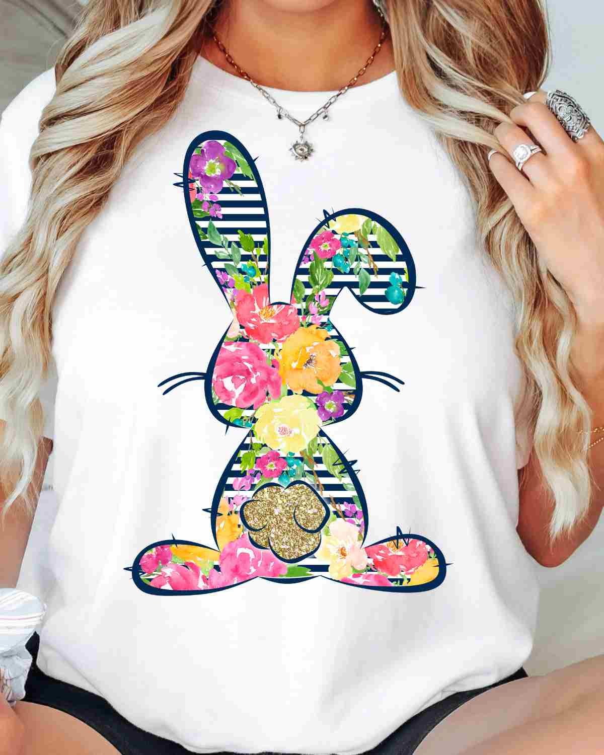 Floral Bunny DTF Transfer