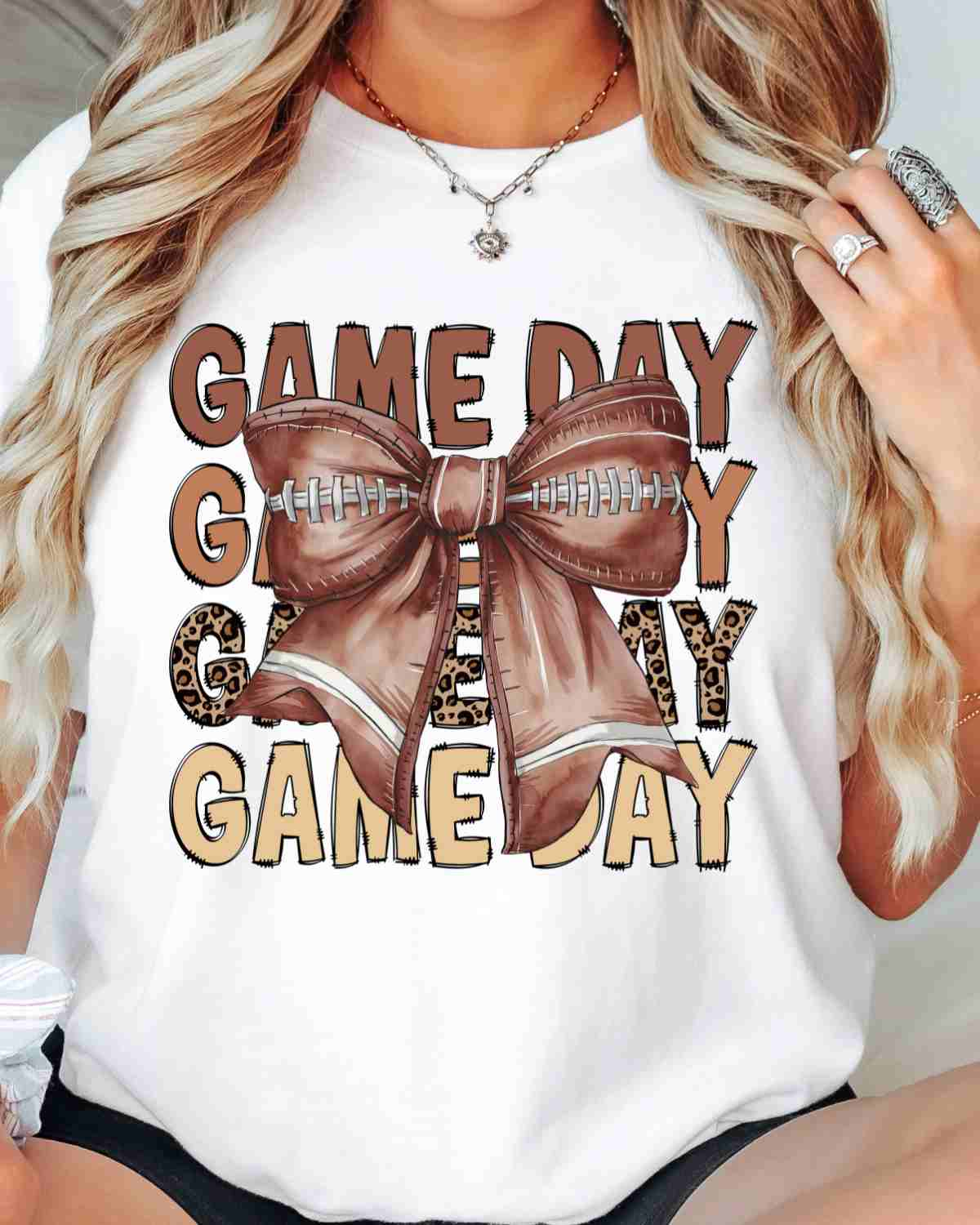 Game Day Football Bow DTF Transfer