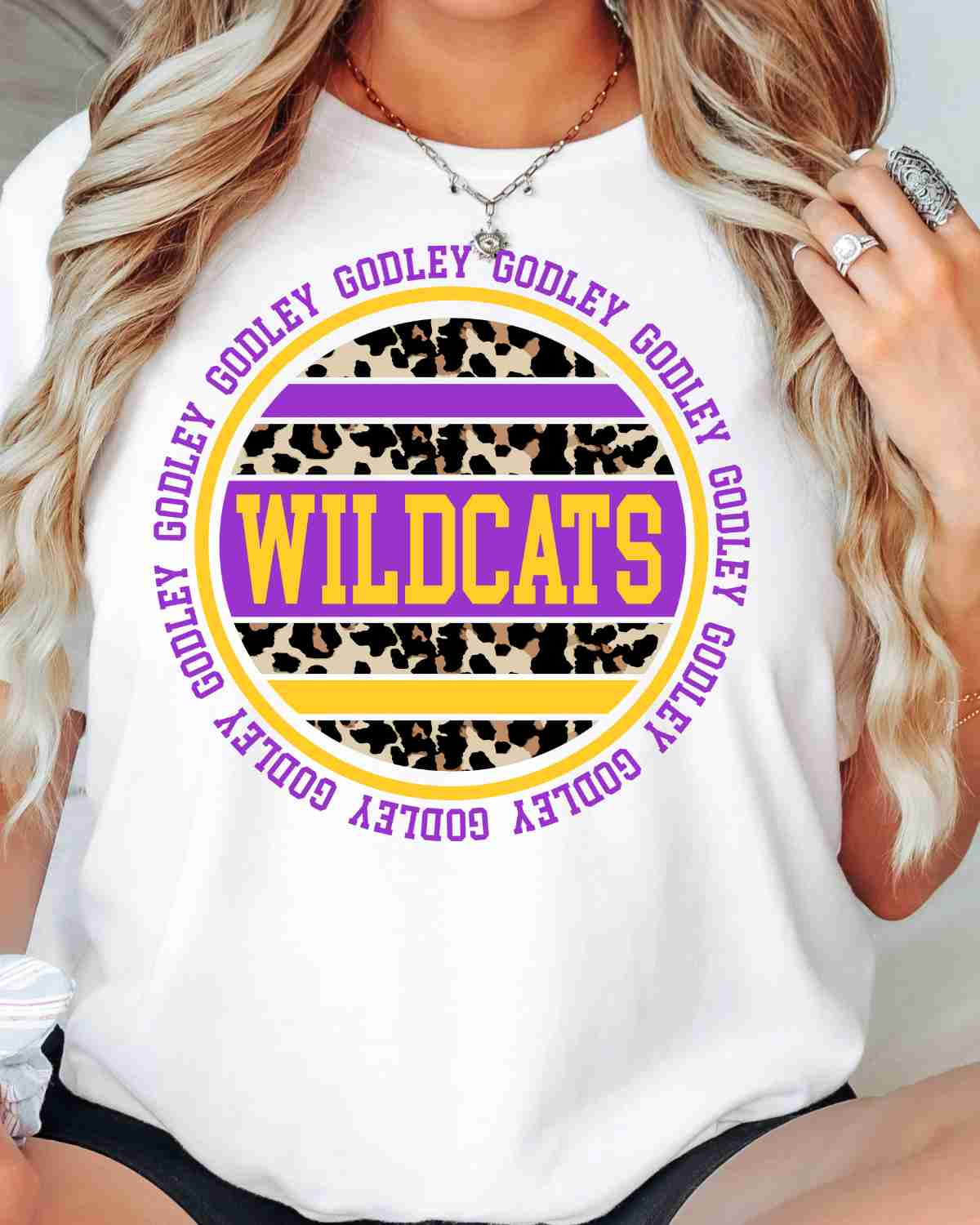 Godley Wildcats Leopard Circle DTF Transfer