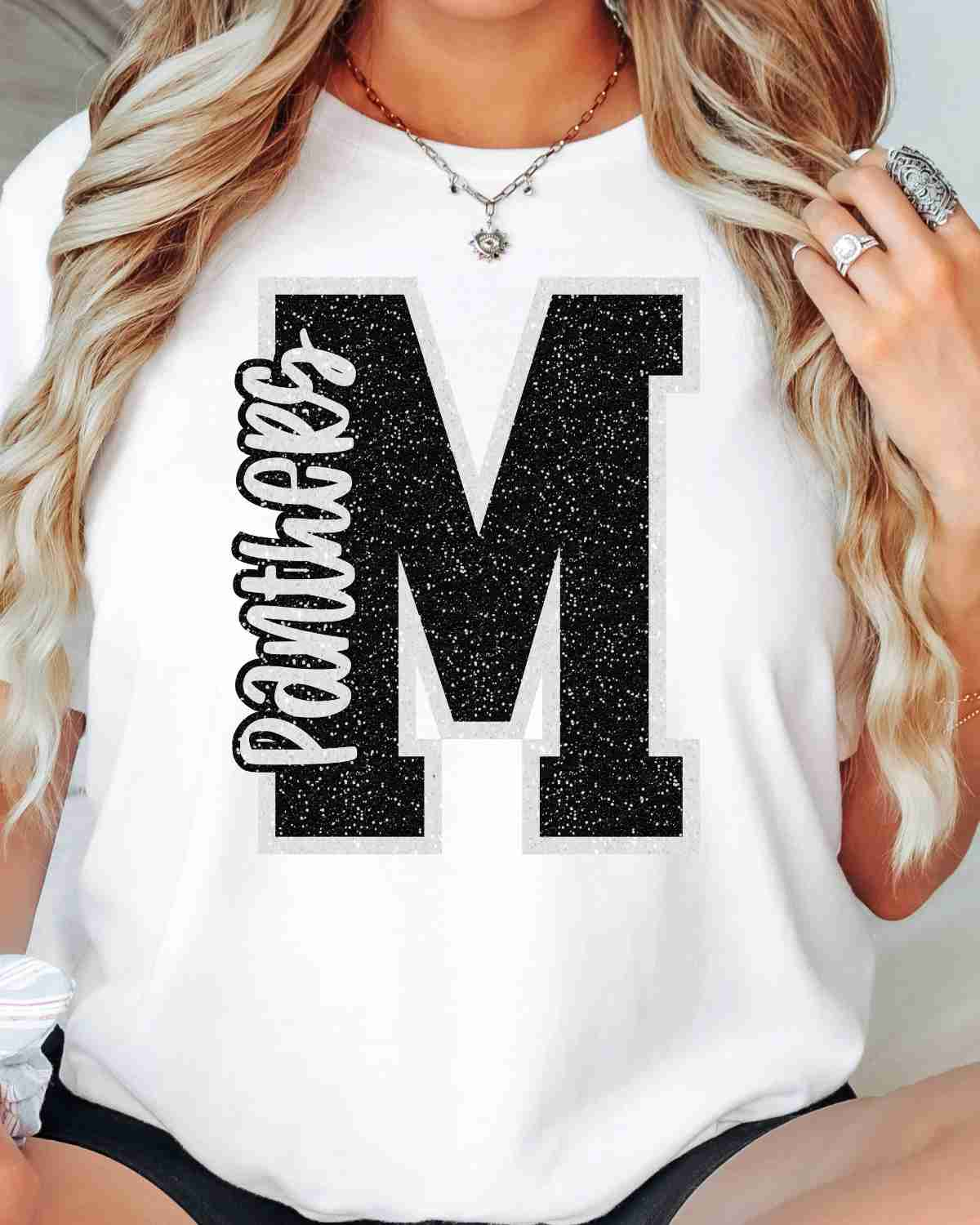 McFarland Panthers Glitter Letter DTF Transfer